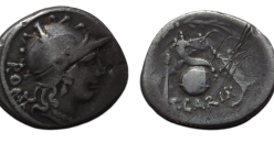 Romeinse republiek - denarius  T. Carisius  46 v. Chr. (JUN2645)