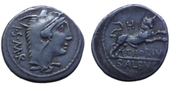Romeinse republiek - denarius Thorius Balbus 105 v. Chr. (JUN2655)