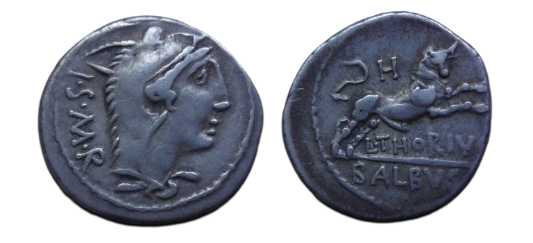 Romeinse republiek - denarius Thorius Balbus 105 v. Chr. (JUN2655)