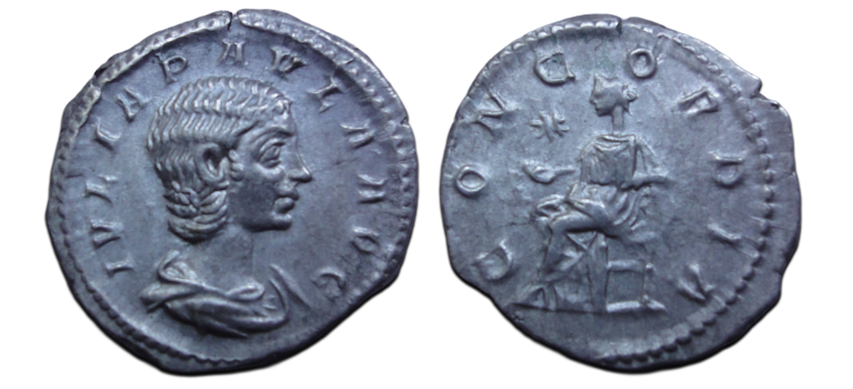 Julia Paula - denarius schaarse keizerin CONCORDIA (JUN2657)