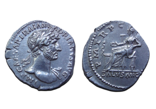 Hadrianus  - SALUS AVG denarius (JUN2658)