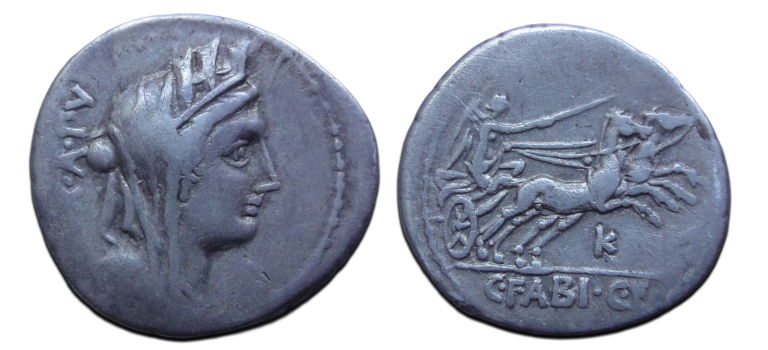 Romeinse Republiek - denarius Fabius Hadrianus (JUN2660)