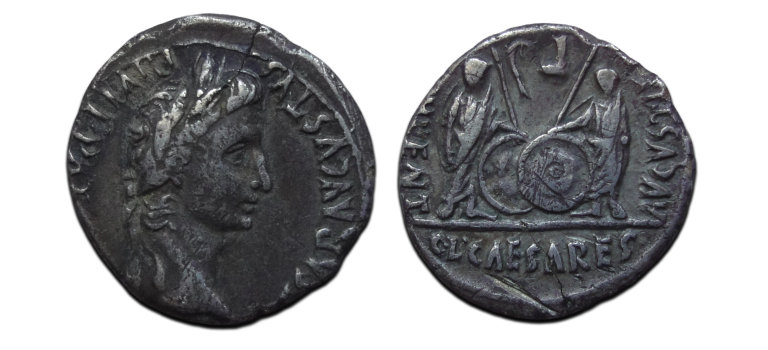Augustus - denarius Caius en Lucius  (JUN2663)