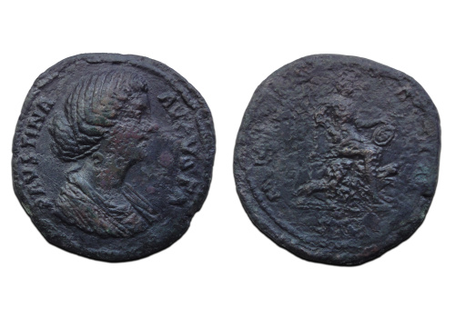 Faustina jr - Cybele SESTERTIUS (JUN2666) Faustina jr - Cybele SESTERTIUS (JUN2666)