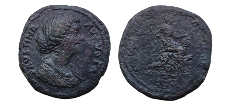 Faustina jr - Cybele SESTERTIUS (JUN2666)