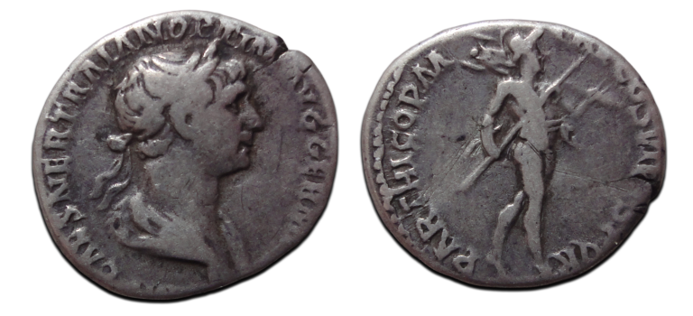 Trajanus- denarius mars (JUN2676)