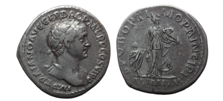 Trajanus - denarius ALIMENTA ITALIAE (JUN2678)