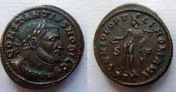 Constantius Chlorus - Genius Trier  imposant portret! (JUN2263)
