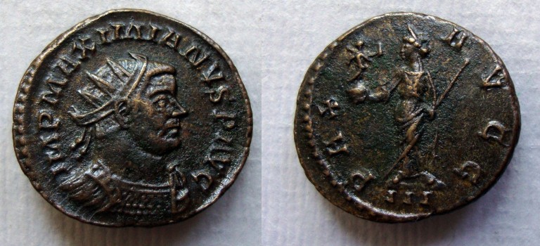 Maximianus  -  Antoninianus Pax  extreem zeldzaam (JUN2270)