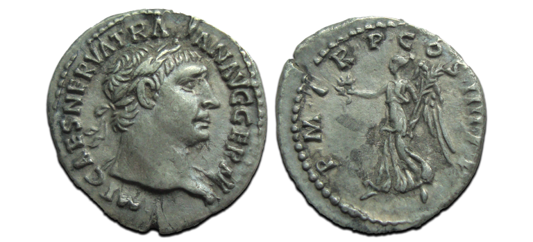 Trajanus - denarius Victoria  (JUN2542)