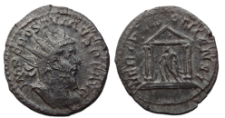 Postumus-  Tempel van Hercules Deusoniens zeldzaam! (JUN2606)
