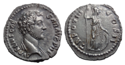 Marcus Aurelius - Minerva denarius, jong portret, MOOI!  (JUN2625)