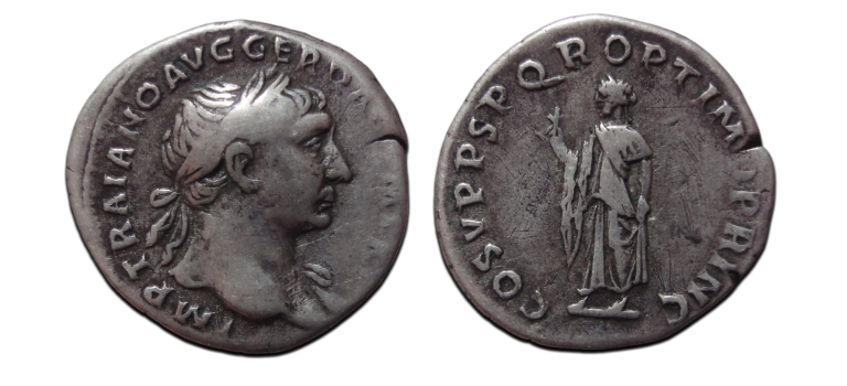 Trajanus- denarius Spes (JUN2674)