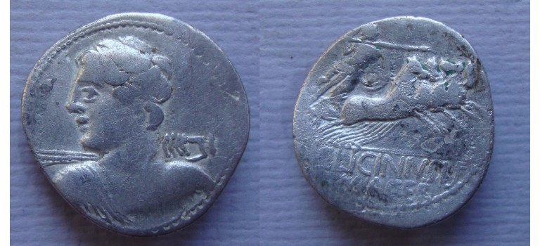 Romeinse republiek - denarius Licinius Macer 84 v. Chr. (MA2278)