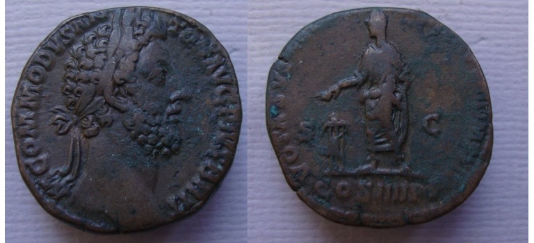 Commodus - sestertius VOTA nice portrait! (MA2284)