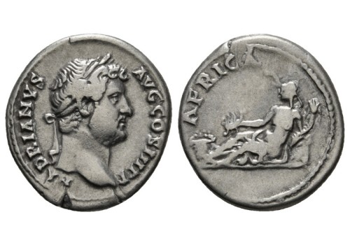 Hadrian  - denarius AFRICA travelseries RARE! (MA2552)