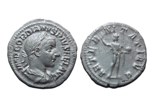 Gordianus III - denarius SOL aeternitati zeldzaam (MA2613) Gordianus III - denarius SOL aeternitati zeldzaam (MA2613)