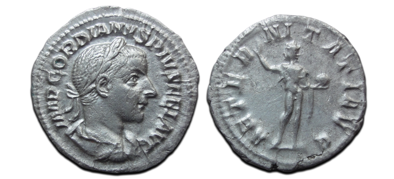 Gordianus III - denarius SOL aeternitati  zeldzaam (MA2613)