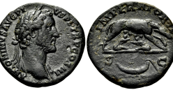 Antoninus Pius- wolvin met Remus en Romulus AS zeer zeldzaam!   (MA2664)