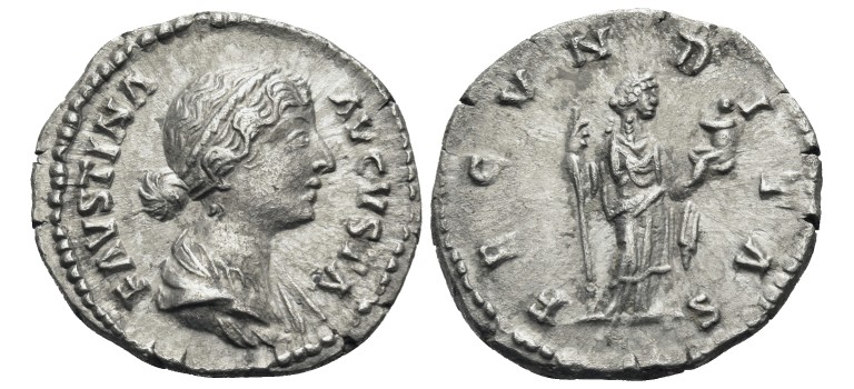 Faustina jr -FECUNDITAS denarius RARE (MA2665)