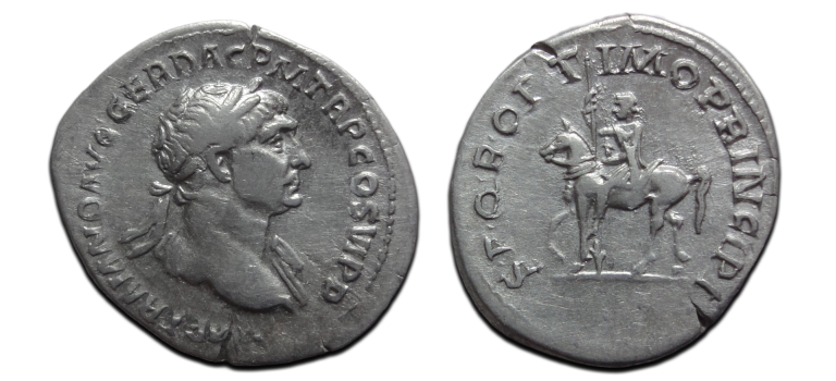 Trajan - Statue of emperor on a horse rare! (MA2687)