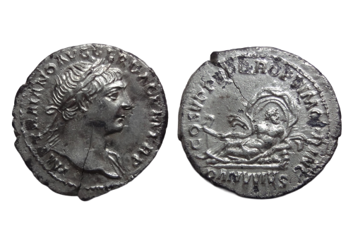 Trajanus - Donau denarius interessant! (MA2687)