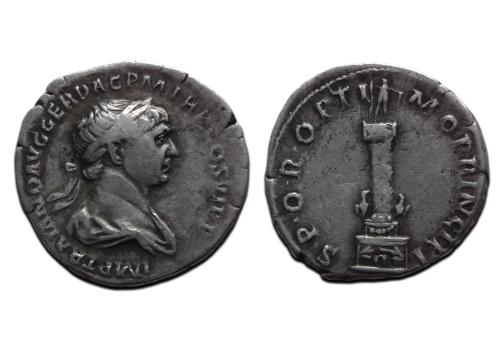 Trajanus- denarius De Zuil Van Trajanus zeldzaam! (MA2690)