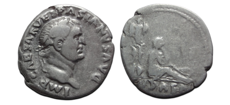 Vespasian - Judaea Capta denarius populair coin (MA2691)