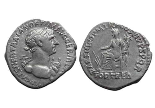 Trajanus - FORT RED denarius BUSTE! (MA2694)