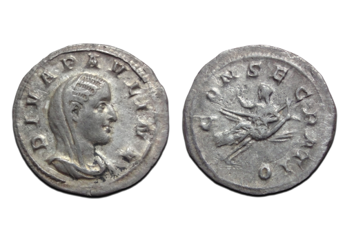 Paulina - Denarius vrouw van Maximinus I zeer zeldzaam (MA2699)