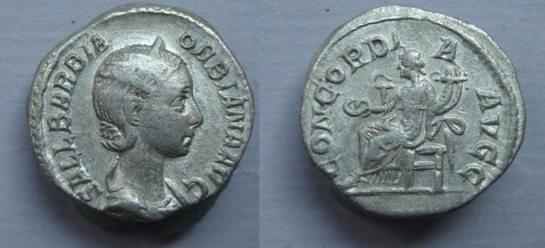 Orbiana - Denarius zeldzame keizerin! Concordia Avgg vrouw van Severus Alexander (ME2223)