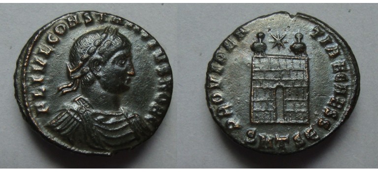 Constantius II - campgate extremely fine (ME2252)
