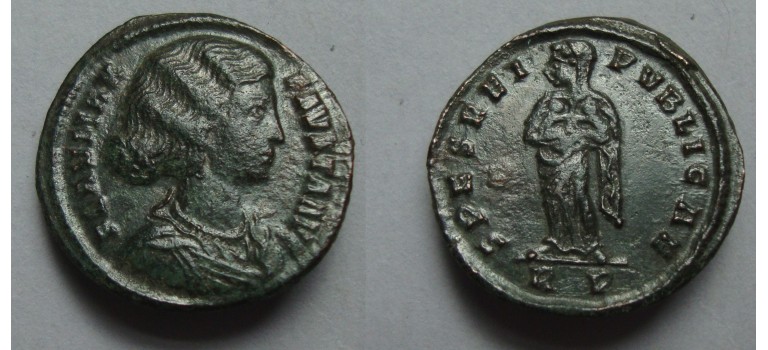 FAUSTA - vrouw van Constantijn met Constantijn II en Constantius II ZEER ZELDZAAM R4 (ME2253)