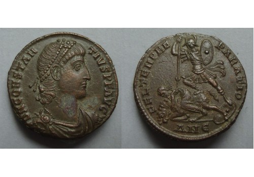 Constantius II - Gevallen ruiter, Antioch MOOI!  (ME2255)