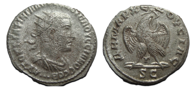 VOLUSIANUS - Tetradrachme met adelaar zeldzaam! (ME2467)