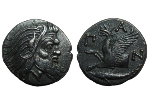 Greek coins - Pan with griffin great style! (ME2469)