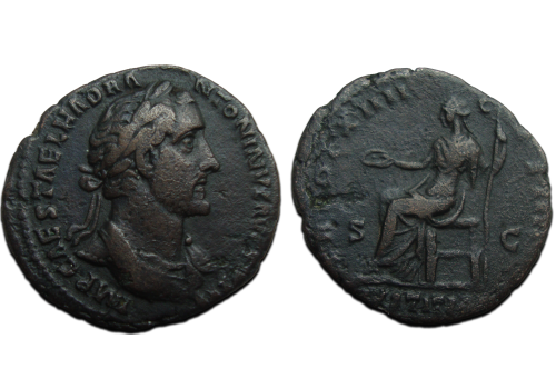 Antoninus Pius - IVSTITIA AS buste niet in RIC (AP2475) Antoninus Pius - IVSTITIA AS buste niet in RIC (AP2475)