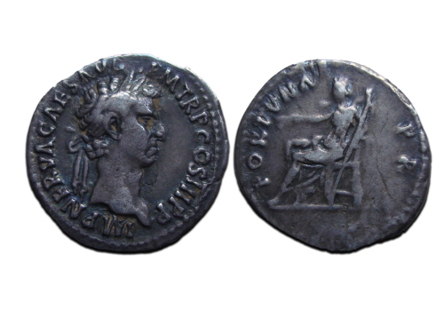 Nerva - denarius FORTUNA PR, mooi portret! (ME2404)