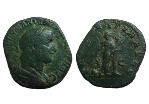 Gordian I Africanus - Sestertius Providentia very rare, 22 days ruler (ME2545)
