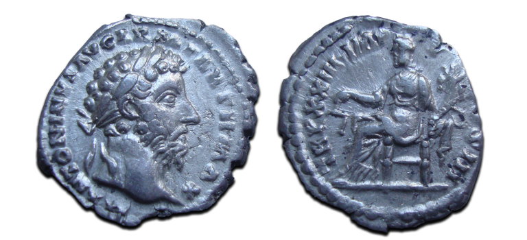 Marcus Aurelius - AEQVITAS denarius mooi getoond! (D2290)