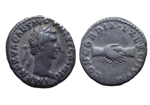 Nerva - denarius HANDDRUK  (ME2582)