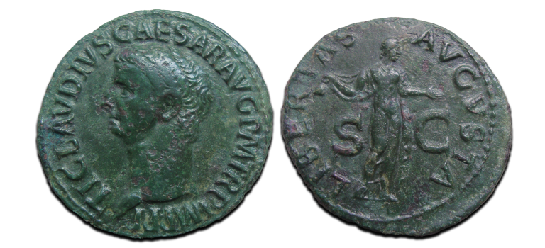 Claudius AS -  Libertas Avgvsta  nice portrait! (ME2593)