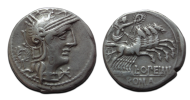 Romeinse republiek - denarius Opimus vierspan 131 v. Chr. (ME2611) Romeinse republiek - denarius Opimus vierspan 131 v. Chr. (ME2611)