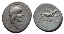 Romeinse republiek - denarius L. Piso Frugi 90 v. Chr. (ME2613)