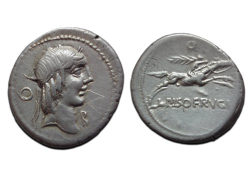 Romeinse republiek - denarius L. Piso Frugi 90 v. Chr. (ME2613)