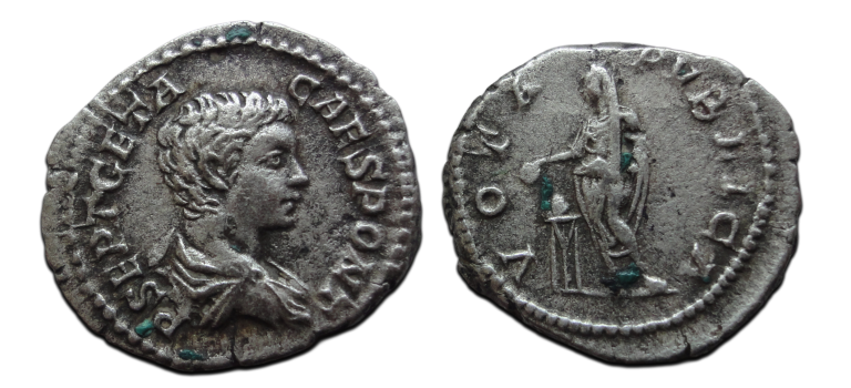 Geta - denarius VOTA PVBLICA (ME2629)