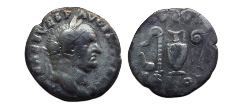 Vespasianus  - denarius AVGVR TRIPOT  (ME2649)