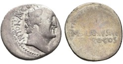 Marcus Antonius - denarius Silanus muntmeester ZELDZAAM (ME2652)