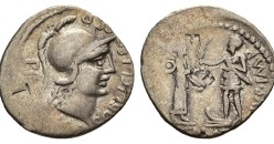 Gnaeus Pompeius jr - denarius met Hispania (ME2654)