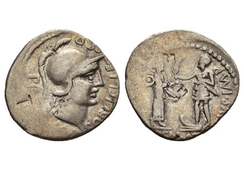 Cnaeus Pompey jr - denarius  with Hispania! (ME2654)